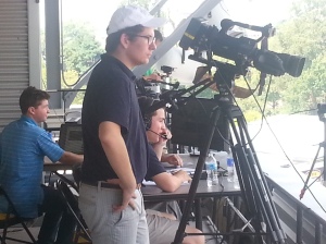 The Greyhound TV crew in action at the Gilman Football game against Paramus Catholic at Towson University. Photo by Cynosure staff.